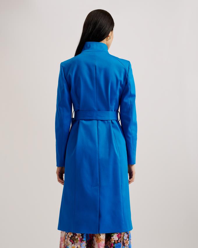 Płaszcz Damskie Ted Baker Midi Length Wrap Trench Niebieskie Polska | PL-IKXAC6059