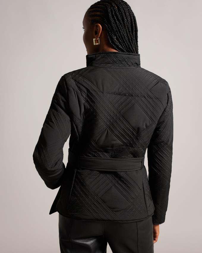 Płaszcz Damskie Ted Baker Mini Quilted Wrap With High Collar Czarne Polska | PL-ITMAX3297