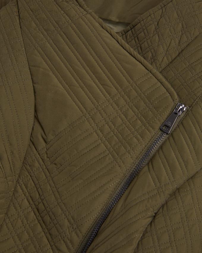 Płaszcz Damskie Ted Baker Mini Quilted Wrap With High Collar Khaki Polska | PL-CHLWS2739