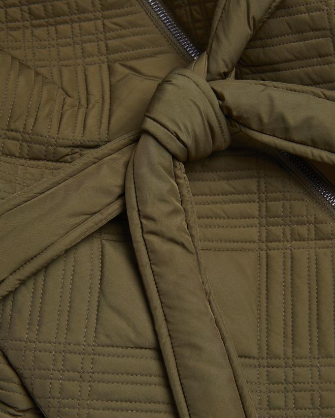Płaszcz Damskie Ted Baker Mini Quilted Wrap With High Collar Khaki Polska | PL-CHLWS2739