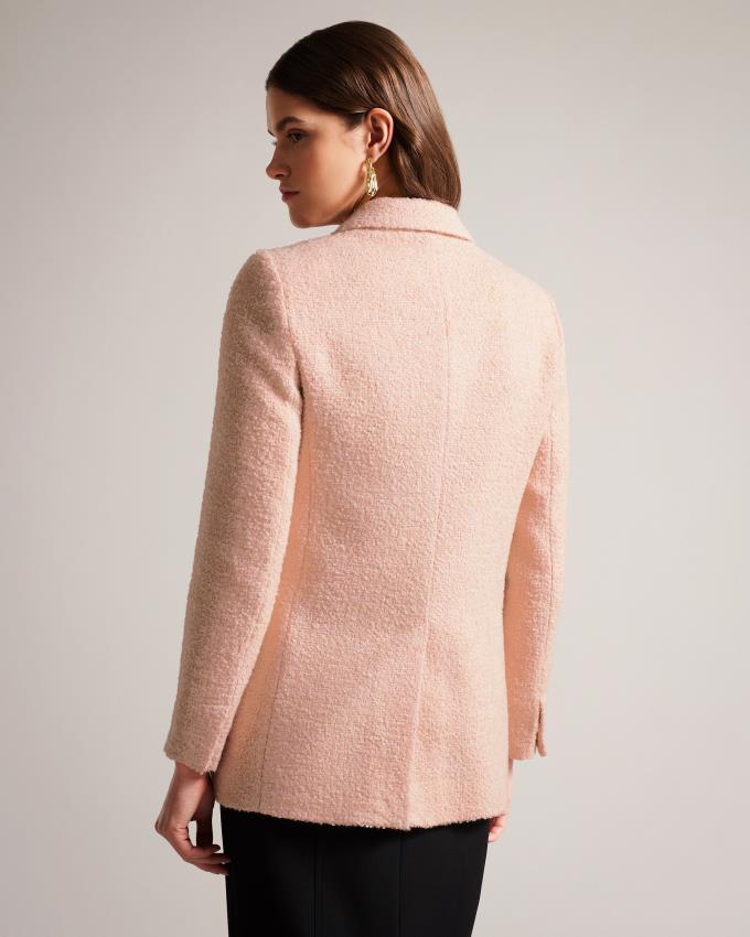 Płaszcz Damskie Ted Baker Oversized Marled Blazer Różowe Polska | PL-RYFAT9128