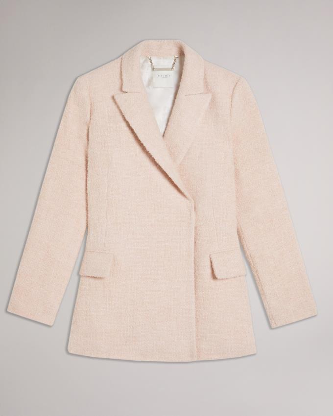 Płaszcz Damskie Ted Baker Oversized Marled Blazer Różowe Polska | PL-RYFAT9128