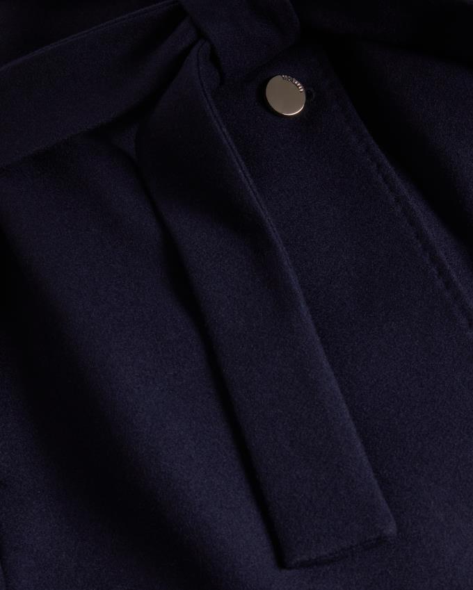 Płaszcz Damskie Ted Baker Short Wool Wrap Granatowe Polska | PL-RNGOY9347
