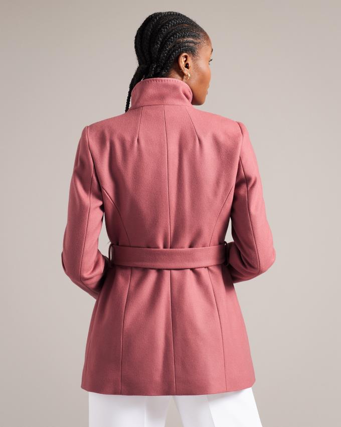 Płaszcz Damskie Ted Baker Short Wool Wrap Różowe Polska | PL-GPYMW2307