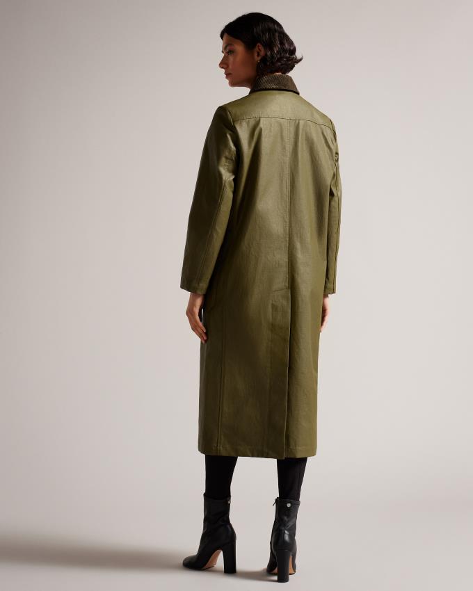 Płaszcz Damskie Ted Baker Waxed Canvas Riding With Cape Ciemny Zielone Polska | PL-DBUPV2784