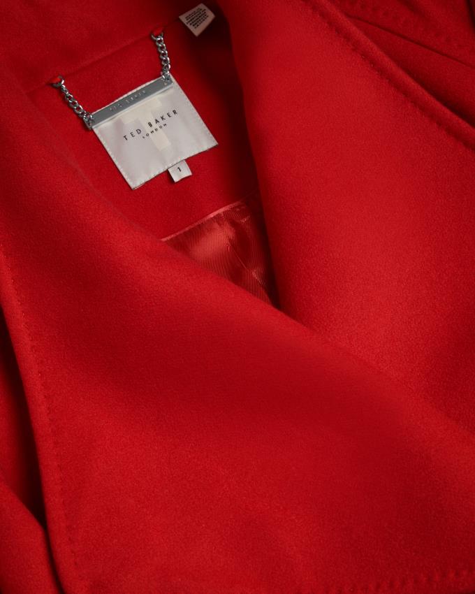 Płaszcz Damskie Ted Baker Wool Wrap Czerwone Polska | PL-WBZON5627