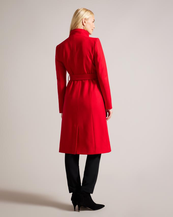 Płaszcz Damskie Ted Baker Wool Wrap Czerwone Polska | PL-WBZON5627