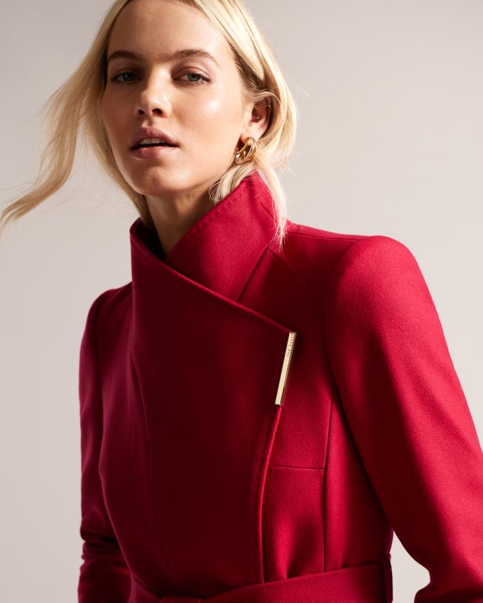 Płaszcz Damskie Ted Baker Wool Wrap Różowe Polska | PL-PVXLM4193