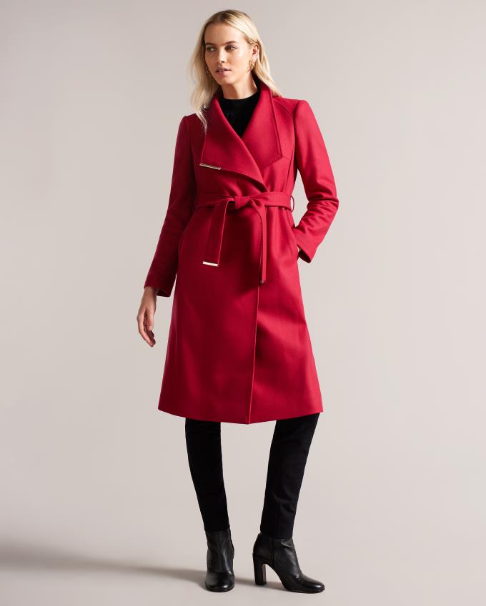 Płaszcz Damskie Ted Baker Wool Wrap Różowe Polska | PL-PVXLM4193