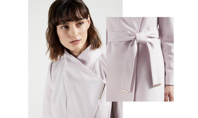 Płaszcz Damskie Ted Baker Wool Wrap Różowe Polska | PL-VWXNU2018