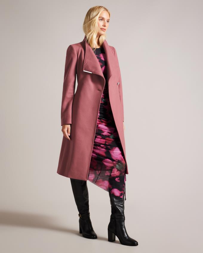 Płaszcz Damskie Ted Baker Wool Wrap Różowe Polska | PL-VWXNU2018