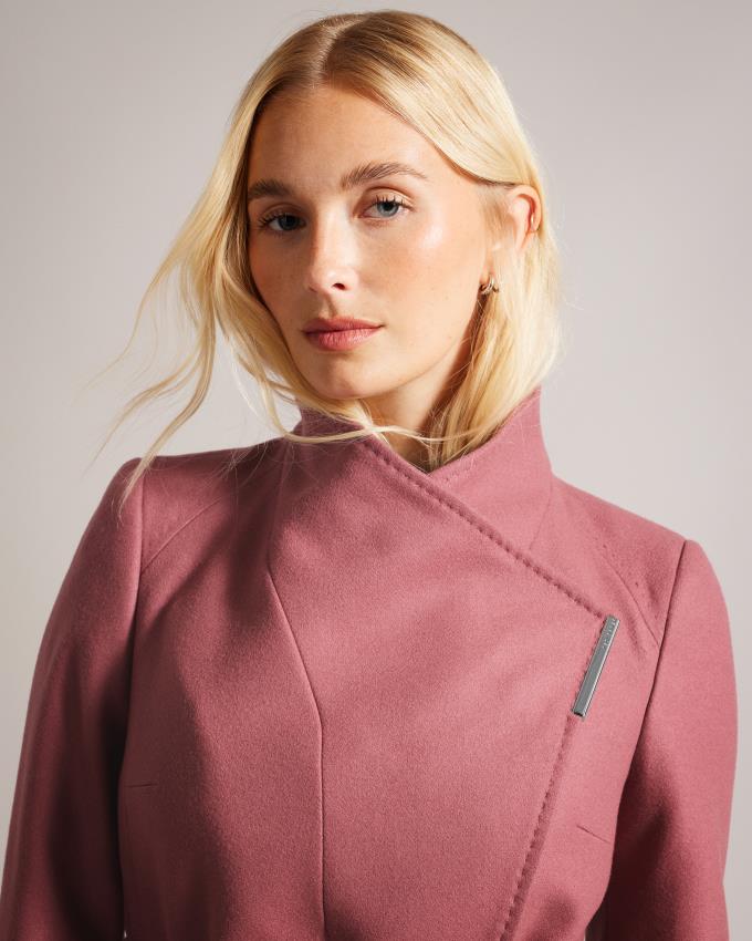 Płaszcz Damskie Ted Baker Wool Wrap Różowe Polska | PL-VWXNU2018