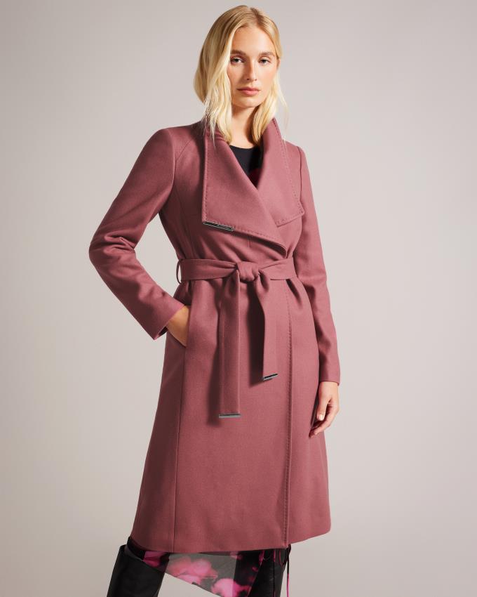 Płaszcz Damskie Ted Baker Wool Wrap Różowe Polska | PL-VWXNU2018