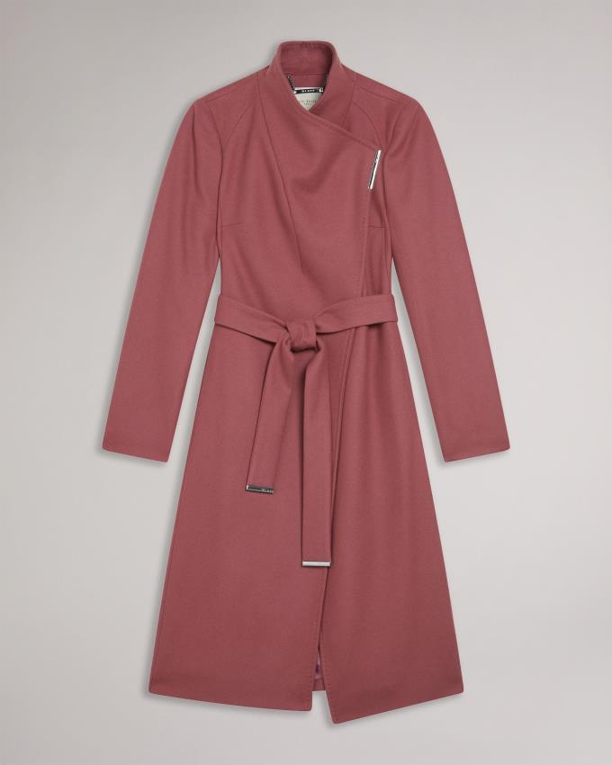 Płaszcz Damskie Ted Baker Wool Wrap Różowe Polska | PL-VWXNU2018