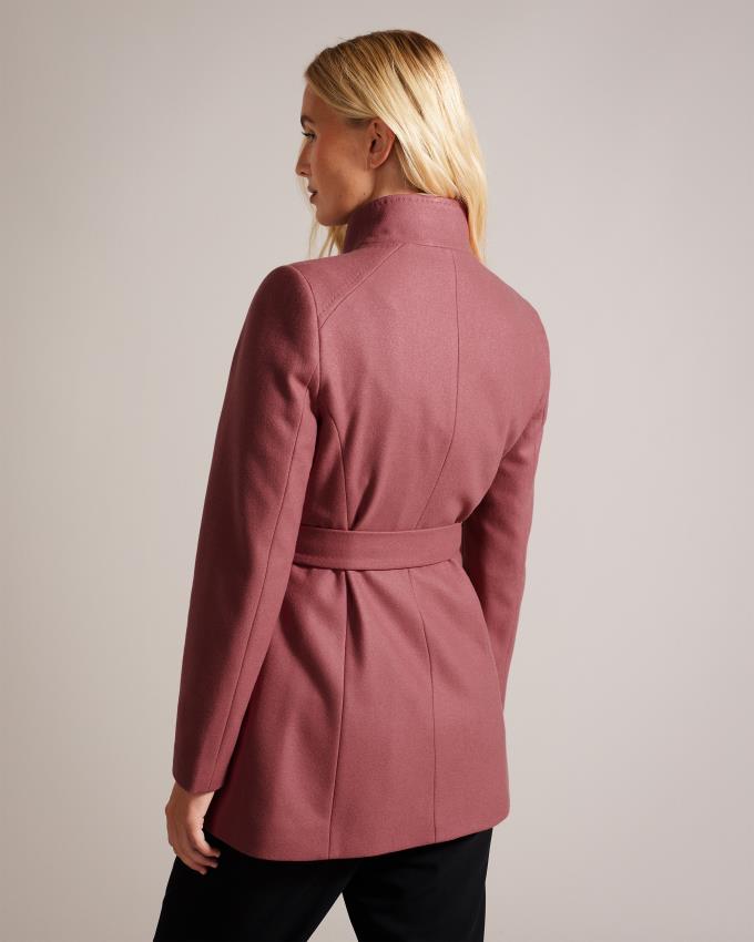 Płaszcz Damskie Ted Baker Wool Wrap Short Różowe Polska | PL-XPAVE2963