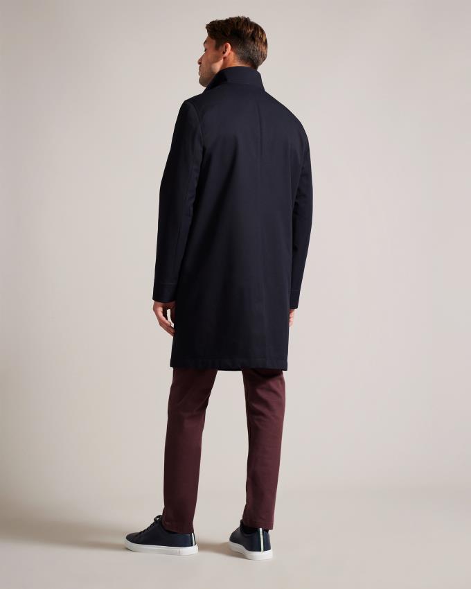 Płaszcz Męskie Ted Baker Funnel Neck With Removable Lining Granatowe Polska | PL-FUETB0648