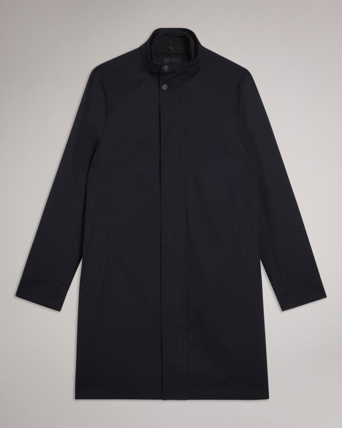 Płaszcz Męskie Ted Baker Funnel Neck With Removable Lining Granatowe Polska | PL-FUETB0648