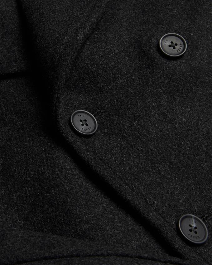 Płaszcz Męskie Ted Baker Short Wool Peacoat Szare Polska | PL-LRNXO6108