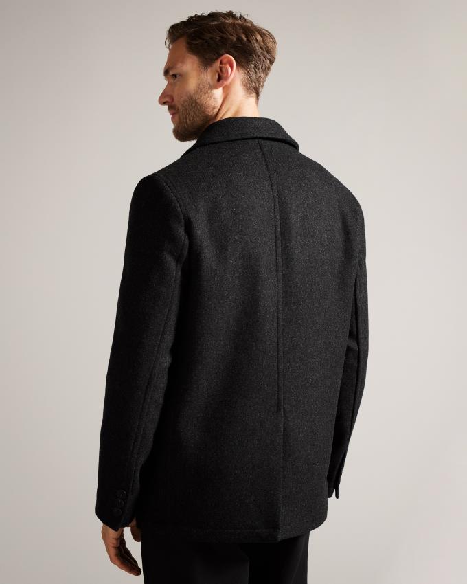 Płaszcz Męskie Ted Baker Short Wool Peacoat Szare Polska | PL-LRNXO6108