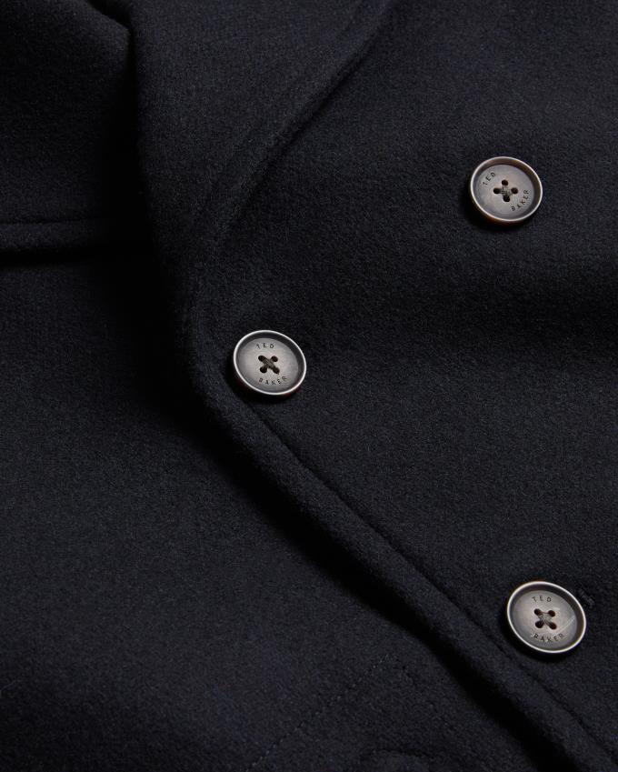 Płaszcz Męskie Ted Baker Short Wool Peacoat Granatowe Polska | PL-TDWRF9520