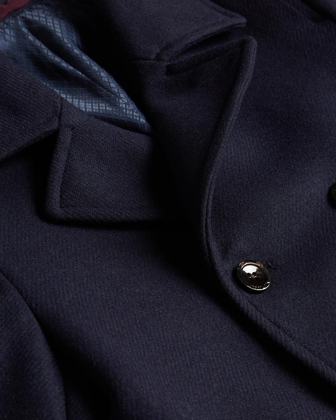 Płaszcz Męskie Ted Baker Wool Peacoat Granatowe Polska | PL-EYCIM6731