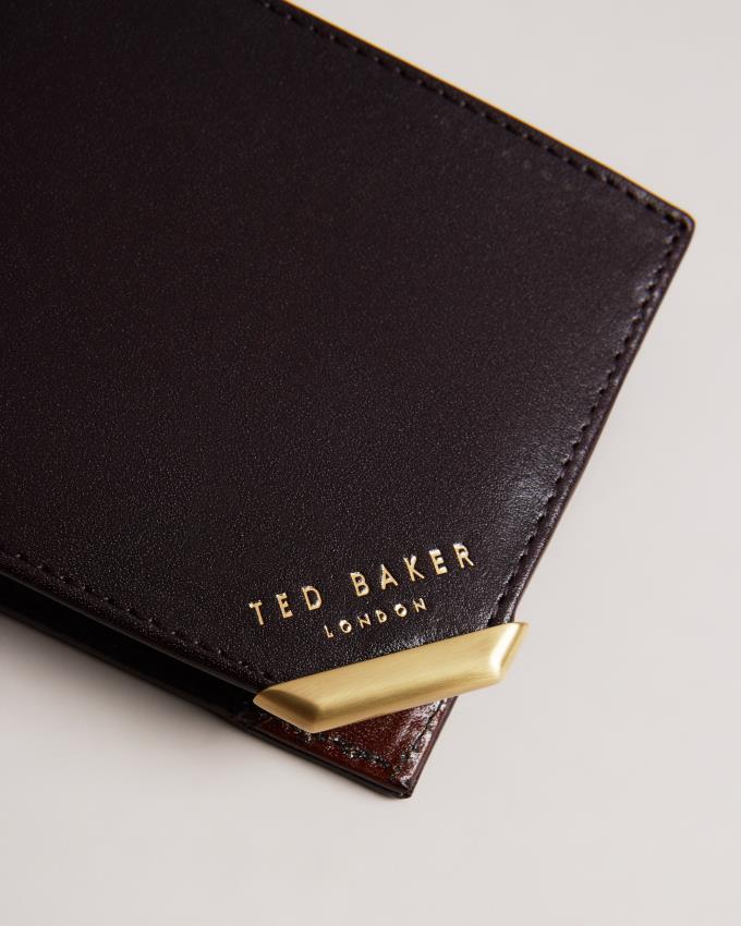 Portfel Męskie Ted Baker Metal Corner Bifold Coin Brązowe Czekolada Polska | PL-BAMJR7435