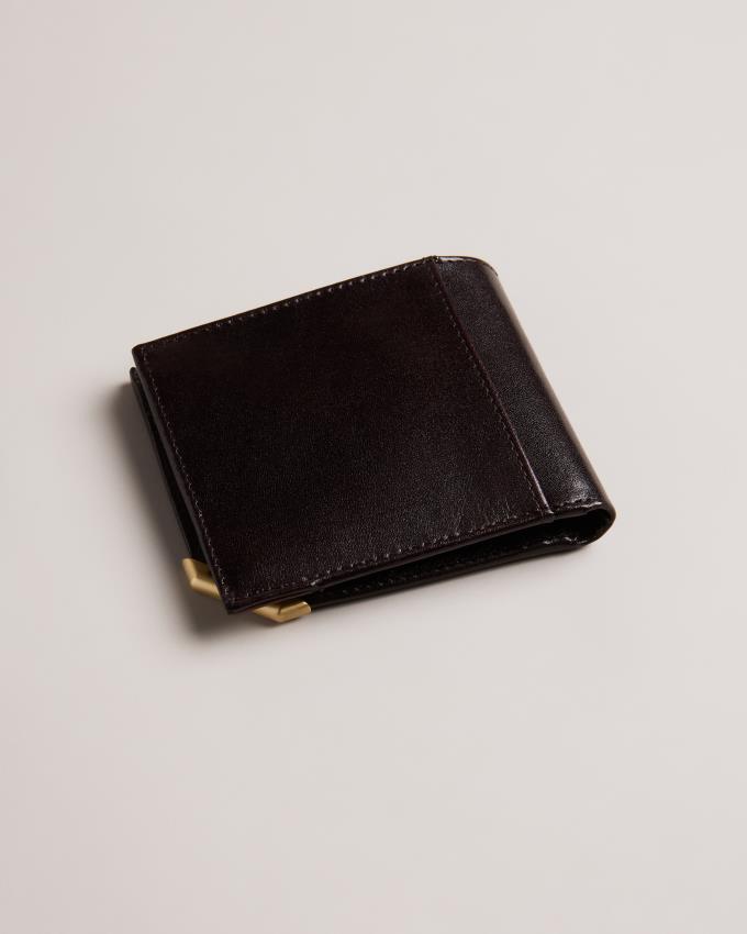 Portfel Męskie Ted Baker Metal Corner Bifold Coin Brązowe Czekolada Polska | PL-BAMJR7435