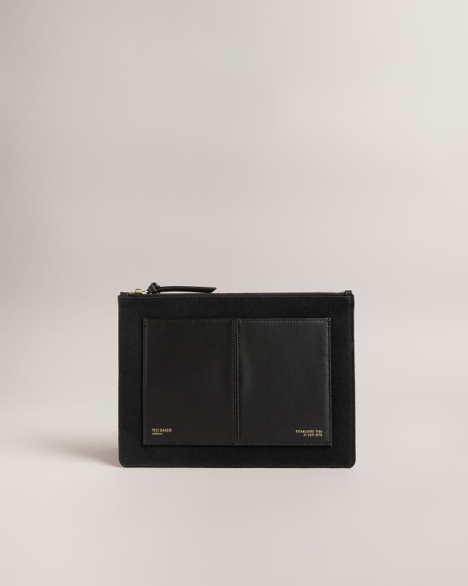 Pouches Damskie Ted Baker Canvas Czarne Polska | PL-HGXCP0761