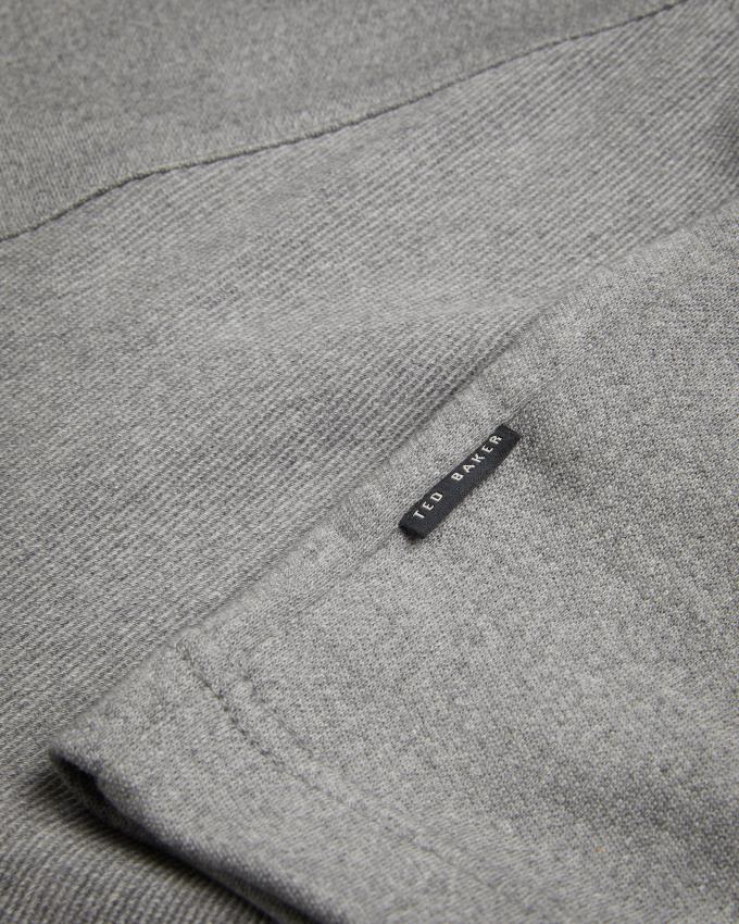 Pulower Męskie Ted Baker Long Sleeve Half Zip Szare Polska | PL-ITKOJ9028