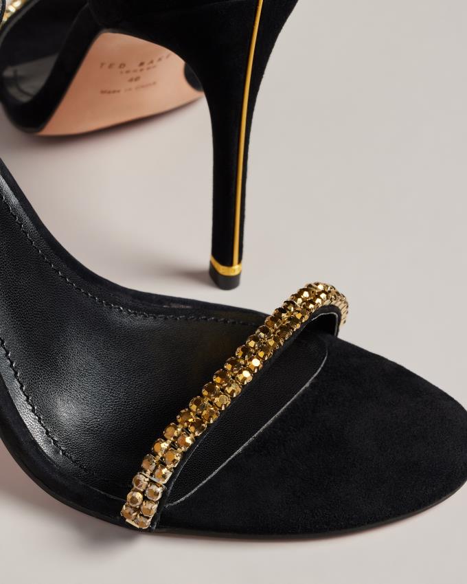 Sandały Damskie Ted Baker Crystal Embellished Heeled Złote Polska | PL-AZTEH6794