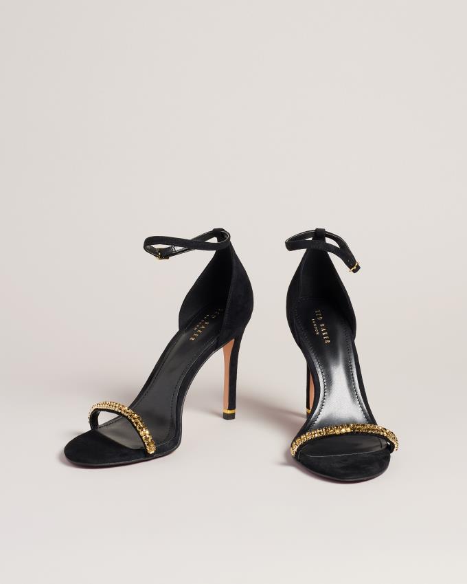 Sandały Damskie Ted Baker Crystal Embellished Heeled Złote Polska | PL-AZTEH6794