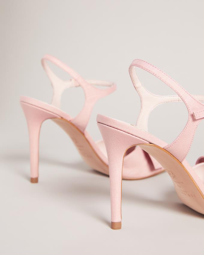Sandały Damskie Ted Baker Moire Satin Bow Heeled Różowe Polska | PL-GHLRO4653