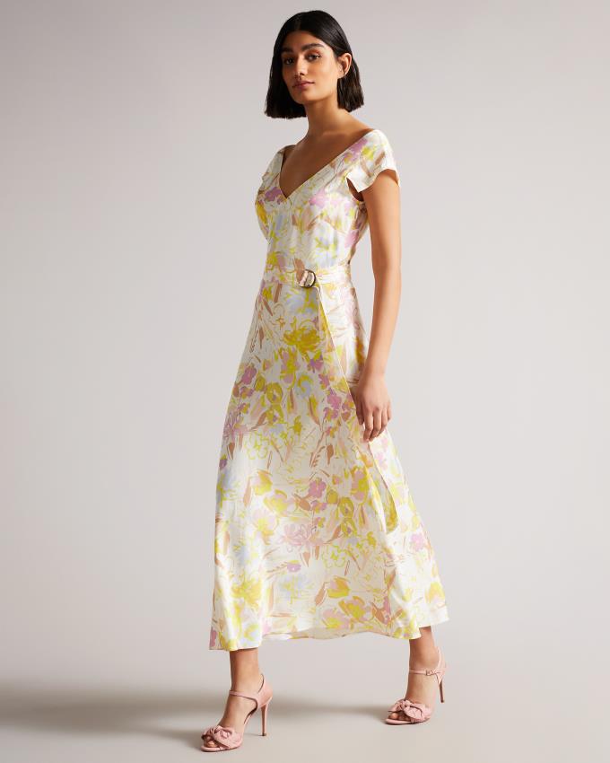 Sandały Damskie Ted Baker Moire Satin Bow Heeled Różowe Polska | PL-GHLRO4653