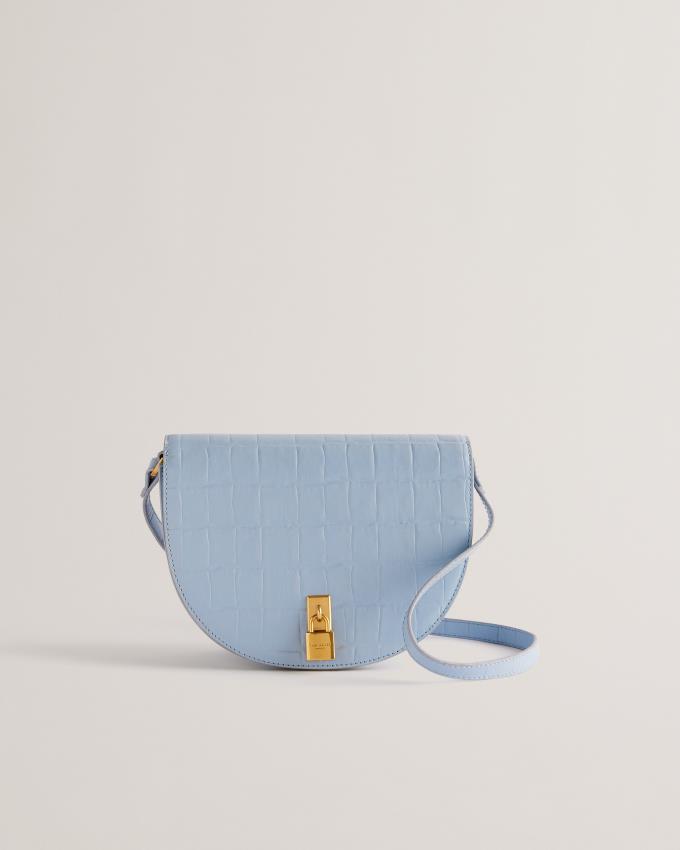 Skórzana Torebka Damskie Ted Baker Leather Padlock Saddle Niebieskie Polska | PL-SXAZT3415
