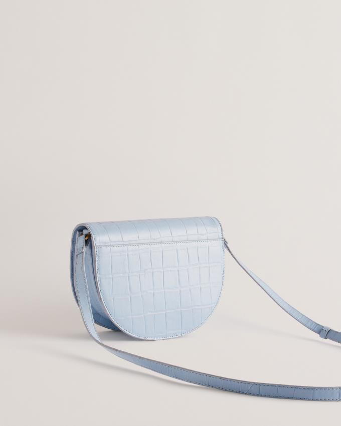 Skórzana Torebka Damskie Ted Baker Leather Padlock Saddle Niebieskie Polska | PL-UPOIQ0957