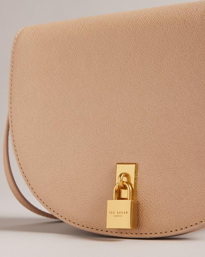 Skórzana Torebka Damskie Ted Baker Leather Padlock Saddle Szare Brązowe Polska | PL-IQEAP0516