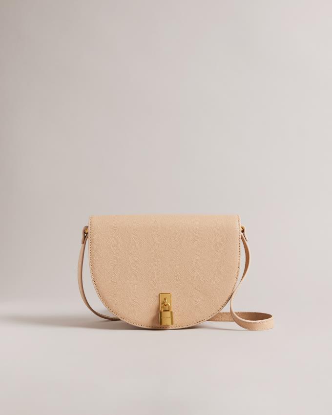 Skórzana Torebka Damskie Ted Baker Leather Padlock Saddle Szare Brązowe Polska | PL-IQEAP0516