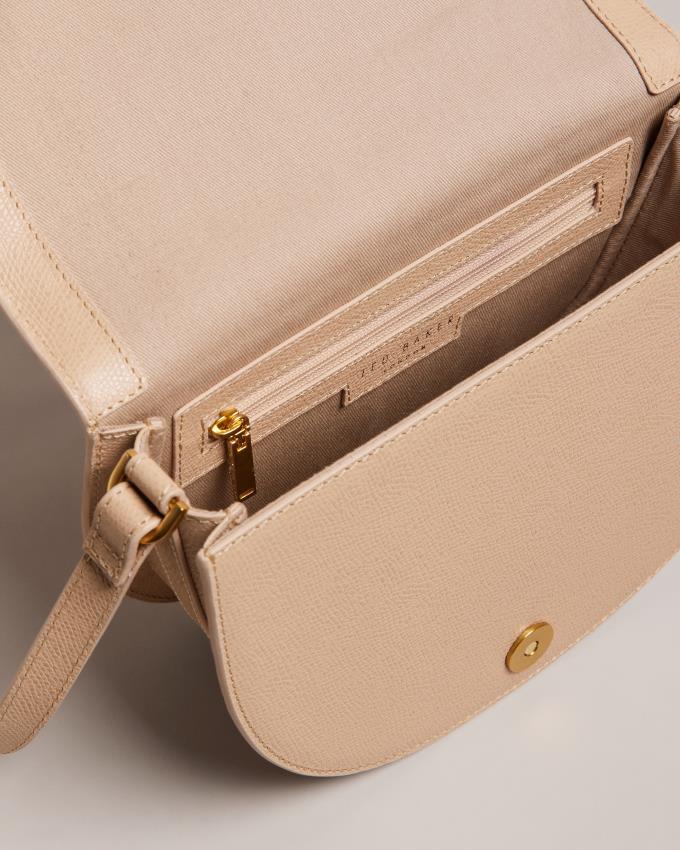 Skórzana Torebka Damskie Ted Baker Leather Padlock Saddle Szare Brązowe Polska | PL-LTNIE9140