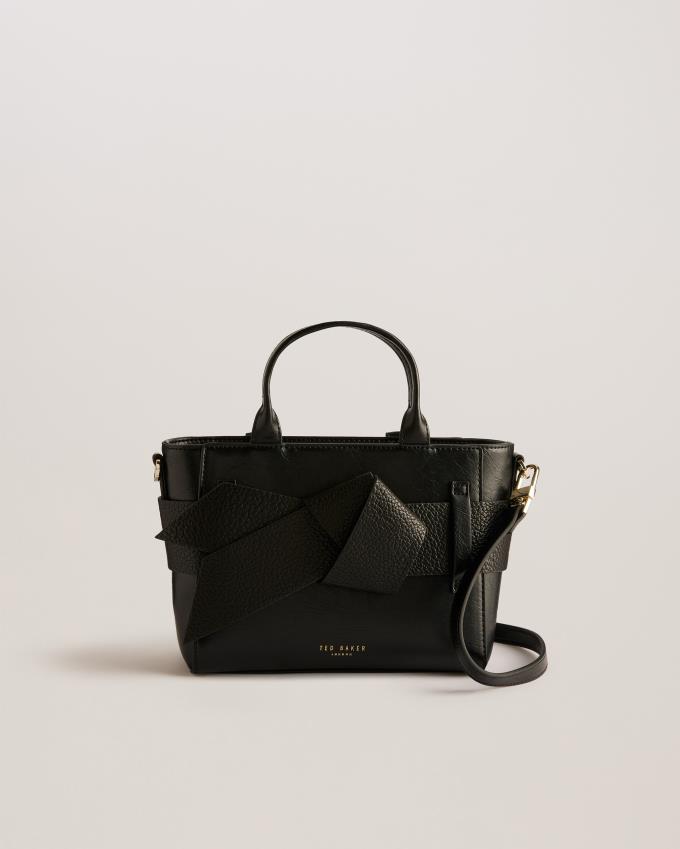 Skórzana Torebka Damskie Ted Baker Mini Knot Bow Faux Czarne Polska | PL-FRAIK9865