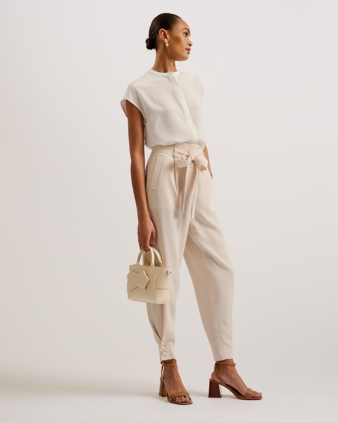 Skórzana Torebka Damskie Ted Baker Mini Knot Bow Faux Białe Polska | PL-WIDPB2567
