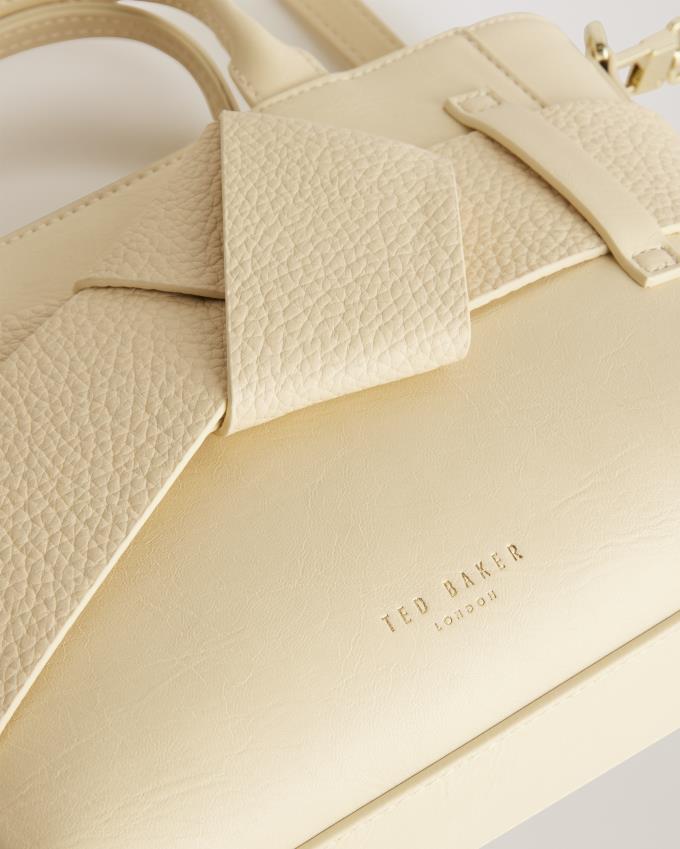 Skórzana Torebka Damskie Ted Baker Mini Knot Bow Faux Białe Polska | PL-WIDPB2567