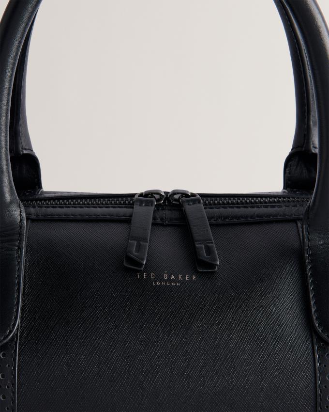 Skórzana Torebka Męskie Ted Baker Textured Saffiano Holdall Czarne Polska | PL-ZMBYJ3648