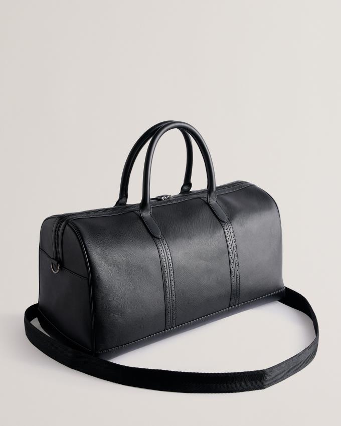 Skórzana Torebka Męskie Ted Baker Textured Saffiano Holdall Czarne Polska | PL-ZMBYJ3648
