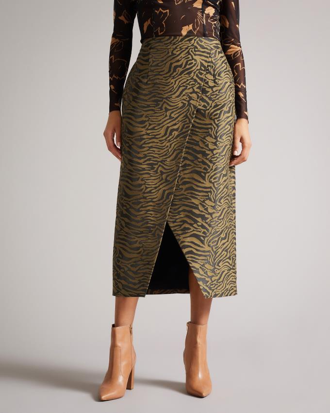 Spódnica Damskie Ted Baker Fixed Wrap Midi Czarne Polska | PL-YNOSE1862