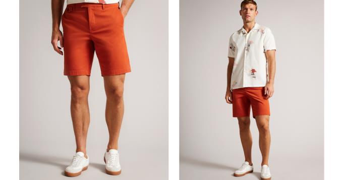 Spodenki Męskie Ted Baker Chino Czerwone Polska | PL-FTPSO3892