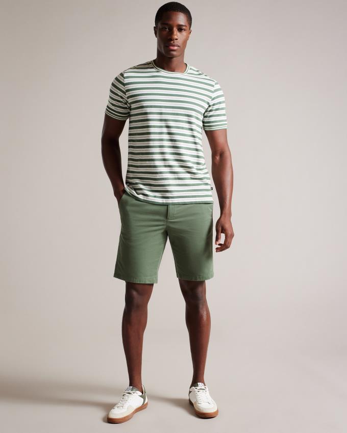 Spodenki Męskie Ted Baker Chino Oliwkowe Polska | PL-QVDFP9350