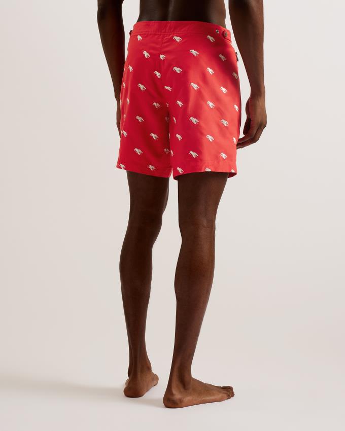 Spodenki Męskie Ted Baker Embroidered Lobster Swim Czerwone Polska | PL-FROUE4016