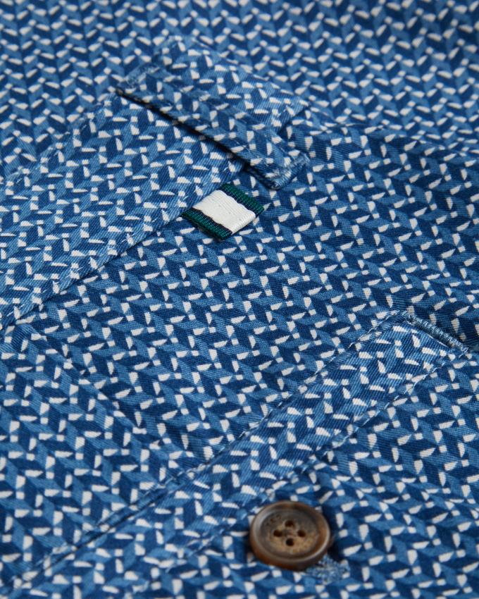 Spodenki Męskie Ted Baker Geometric Print Chino Niebieskie Polska | PL-BRCTJ9245