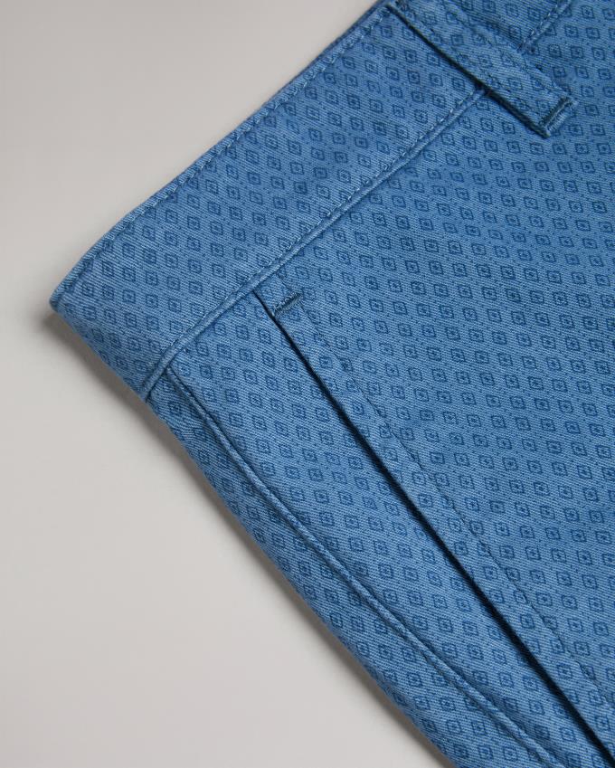 Spodenki Męskie Ted Baker Geometric Print Cotton Niebieskie Polska | PL-RXEVJ9783