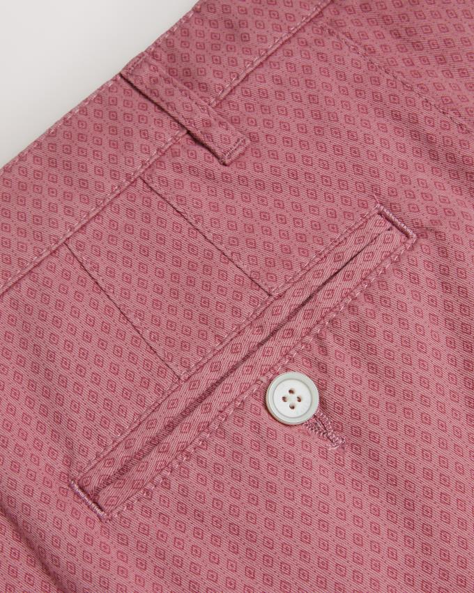 Spodenki Męskie Ted Baker Geometric Print Cotton Różowe Polska | PL-OJGUE0687